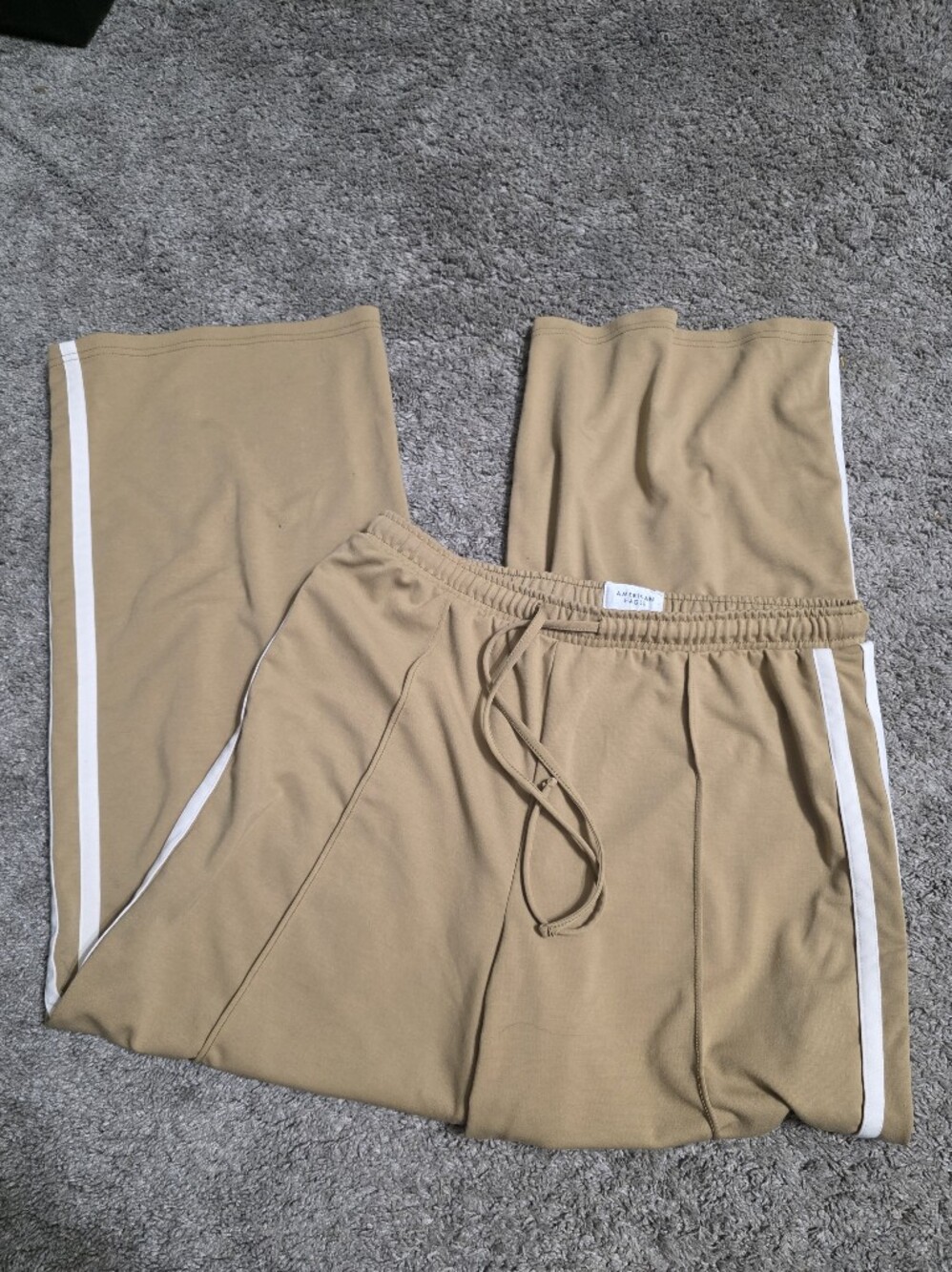American Eagle Outfitters Tan Shorts with White Side Stripes